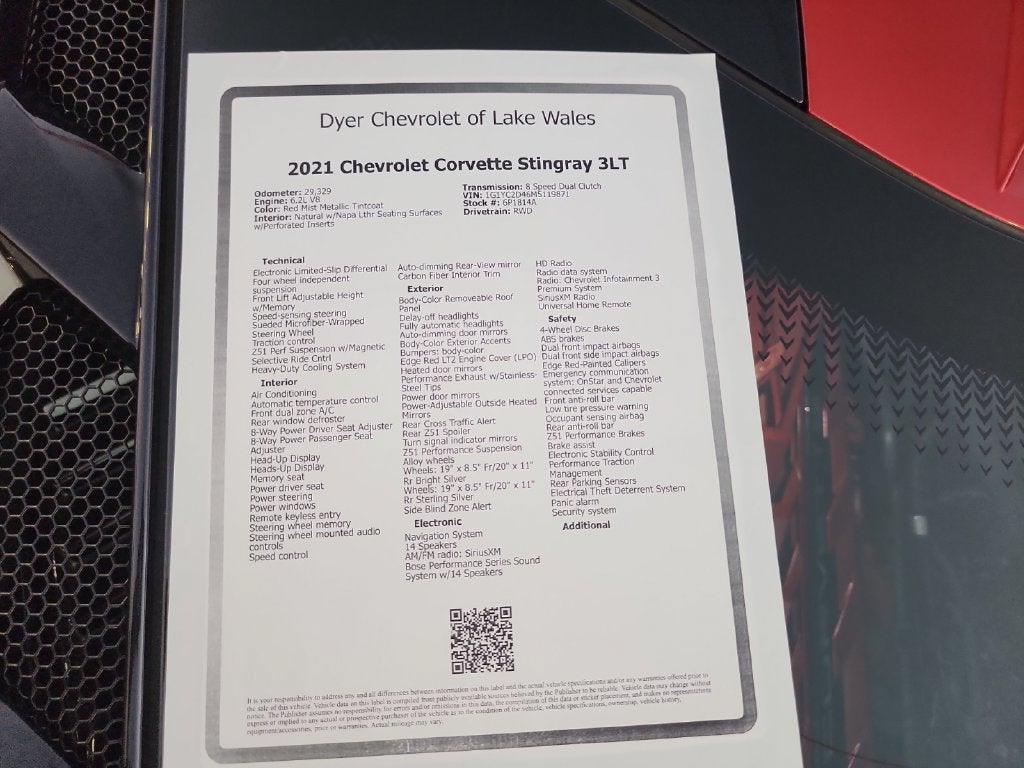 2021 Chevrolet Corvette Stingray 3LT
