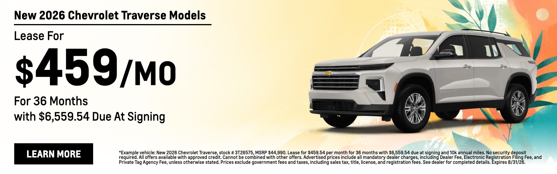 New 2026 Chevrolet Traverse Models